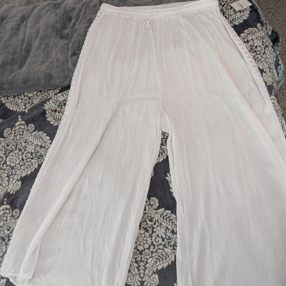 Elegant White Swim Coverup Pants